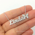 Custom Name Necklace Customizable Name Pendant Stainless Steel Gold Plated Necklace Women Letter Crown Personalized Jewelry Gift